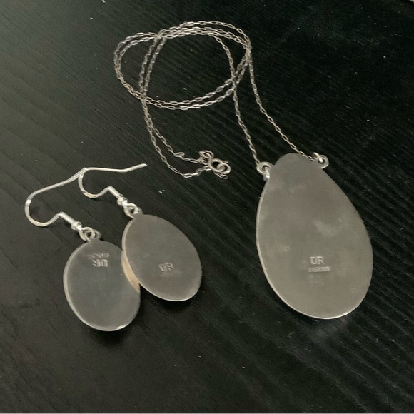 Silver and Turquoise Jewelry Set - Picture 2 of 3